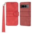 thumbnail image 1 of For Google Pixel 7 Pro Flip Case, Premium PU Leather Folio Flip with Design Card Slots Wrist Strap Shockproof Kickstand Magnetic Protective Girls Cover For Google Pixel 7 Pro, Red, 1 of 9