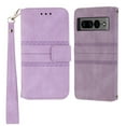 thumbnail image 1 of For Google Pixel 7 Pro Flip Case, Premium PU Leather Folio Flip with Design Card Slots Wrist Strap Shockproof Kickstand Magnetic Protective Girls Cover For Google Pixel 7 Pro, Lightpurple, 1 of 9