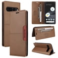 thumbnail image 1 of For Google Pixel 7 Pro Flip Wallet Case,[RFID Blocking]PU Leather Magnetic Folio Cover,With Card Slots,Flip Folding Kickstand,Shockproof TPU Anti-fall Rugged Phone Case Cover,Brown, 1 of 11