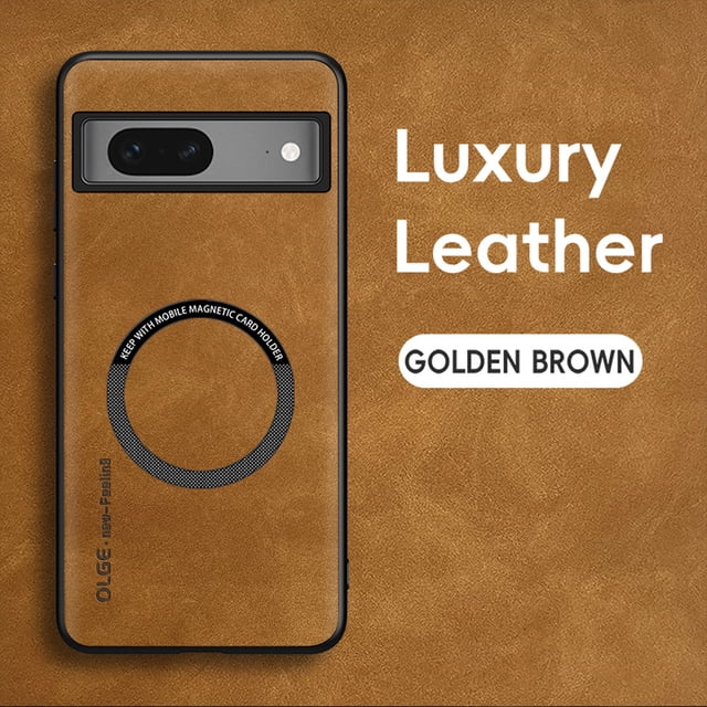 for Google Pixel 7 Pro PU Leather Case, Vintage Compatible with MagSafe and Wireless Charging Slim Fit-Drop Scratch Resistant Support Magnetic Car Mount Case Cover for Google Pixel 7 Pro, Brown