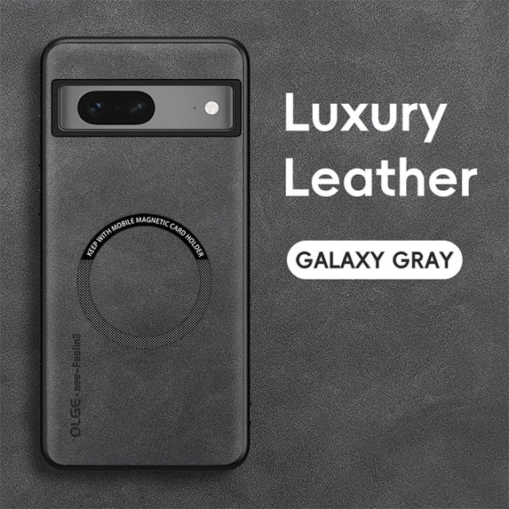 for Google Pixel 7 Pro PU Leather Case, Vintage Compatible with MagSafe and Wireless Charging Slim Fit-Drop Scratch Resistant Support Magnetic Car Mount Case Cover for Google Pixel 7 Pro, Gray