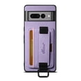 thumbnail image 1 of for Google Pixel 7 Pro Wallet Case, Classic Finger Ring with Card Holder Lychee Texture PU Leather Back Cover with Wristband Kickstand Shockproof Drop Protective for Google Pixel 7 Pro, Purple, 1 of 6