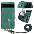 thumbnail image 1 of for Google Pixel 7 Pro Wallet Case, Crossbody Phone Purse with Card Holder for Women, Zipper PU Leather Carrying Cover Gift with Shoulder Strap Kickstand Anti-drop for Google Pixel 7 Pro - Green, 1 of 10