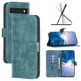 thumbnail image 1 of for Google Pixel 7 Pro Wallet Case, PU Leather Flip Folio Case with Card Holders Magnetic Closure Folding Adjustable Kickstand Vintage Phone Cover for Google Pixel 7 Pro 6.7 inch, Green, 1 of 7