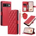 thumbnail image 1 of for Google Pixel 7 Pro Wallet Case, Premium PU Leather Magnetic Flip Folio Case with Wrist Strap Credit Card Holder for Women Men Crossbody Strap Case Cover for Google Pixel 7 Pro, Red, 1 of 9