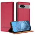 thumbnail image 1 of for Google Pixel 7 Slim Case with Card Holder, Premium PU Leather Wallet Case with Flip Card Slots Kickstand & Magnetic Closure for Google Pixel 7, Red, 1 of 6