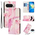 thumbnail image 1 of for Google Pixel 7 Wallet Case with Card Holder,Women Men RFID Blocking PU Leather Flip Cover Wrist Strap Magnetic Closure Credit Card Slots Marble Patterned Book Style Phone Case,Rosegold, 1 of 10