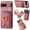 thumbnail image 1 of for Google Pixel 7 Wallet Case with Detachable Card Holder & 360° Rotation Finger Ring Holder Stand, Shockproof PU Leather Phone case with Card Slot for Men Women for Google Pixel 7, Pink, 1 of 10