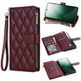 thumbnail image 1 of for Google Pixel 7 Wallet case with Card Holder,Phone case RFID Blocking PU Leather Flip Shockproof Cover with Hand Strap Zipper Credit Card Holder Slots for Women Men,Winered, 1 of 11