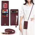 thumbnail image 1 of for Google Pixel 7 pro Case with Card Holder for Women,Pixel 7 pro Phone Case Wallet with Strap Credit Card Slots Crossbody with Kickstand Zipper Case for Pixel7pro - Red Wine, 1 of 12
