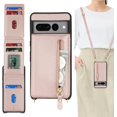thumbnail image 1 of for Google Pixel 7 pro Case with Card Holder for Women,Pixel 7 pro Phone Case Wallet with Strap Credit Card Slots Crossbody with Kickstand Zipper Case for Pixel7pro - Rose Gold, 1 of 13
