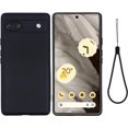 thumbnail image 1 of for Google Pixel 7A 2023 Case,Slim Liquid Silicone Rubber Shockproof Phone Cover with Wrist Strap Soft Anti-Scratch Microfiber Lining Protection Case for Google Pixel 7A 2022 (Black), 1 of 14