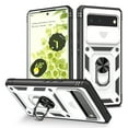 thumbnail image 1 of for Google Pixel 7A 3-in-1 Phone Case with Slide Camera Cover, Build in 360° Rotating Ring Kickstand, Military Grade Protective Shockproof Heavy Duty Anti-fall Phone Case for Google Pixel 7A,A, 1 of 11