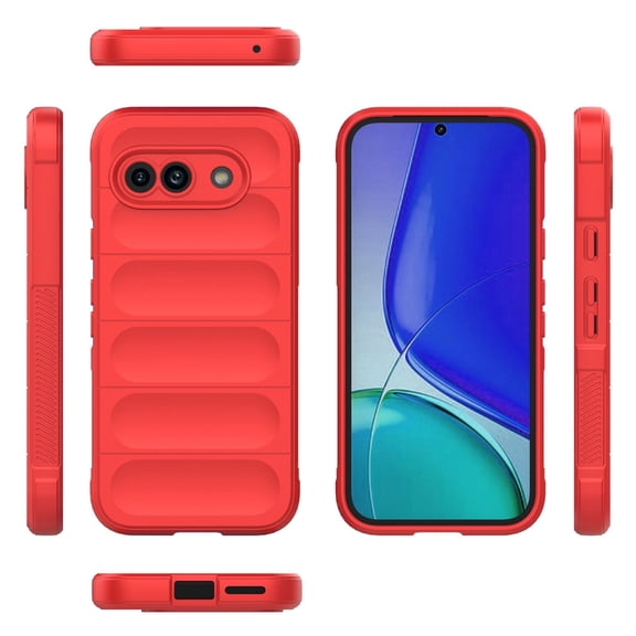for Google Pixel 7A Case, Liquid Silicone Soft Gel Rubber Slim Cover with Microfiber Cloth Lining Cushion Shockproof Full Body Protective Case for Google Pixel 7A,Red