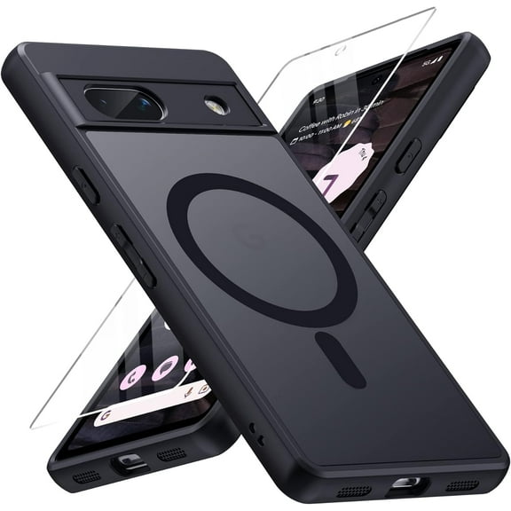 Google Pixel 7A Case with Screen Protector [Compatible with MagSafe] [Strong Magnetic] Translucent Matte Slim Cover Military Grade Shockproof Tested Phone Case