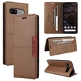 thumbnail image 1 of For Google Pixel 7A Flip Wallet Case,[RFID Blocking]PU Leather Magnetic Folio Cover,With Card Slots,Flip Folding Kickstand,Shockproof TPU Anti-fall Rugged Phone Case Cover,Brown, 1 of 11