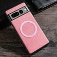 thumbnail image 1 of For Google Pixel 7A Matte Case [Compatible with Magsafe] Soft TPU Bumper + PU Leather Cloth Textured Back Ultra-Thin Business Shockproof Soft Drop Protective Case For Google Pixel 7A,Pink, 1 of 9