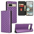thumbnail image 1 of For Google Pixel 7A Wallet Case with RFID Blocking ID Credit Card Holder, Luxury Diamond Patterned Shiny PU Leather Magnetic Folio Book Flip Kickstand Shockproof Phone Case, Purple, 1 of 8