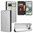 thumbnail image 1 of For Google Pixel 7A Wallet Case with RFID Blocking ID Credit Card Holder, Luxury Diamond Patterned Shiny PU Leather Magnetic Folio Book Flip Kickstand Shockproof Phone Case, Silver, 1 of 8