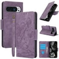 thumbnail image 1 of for Google Pixel 7A Wallet case with RFID Blocking Credit Card Holder,Flip PU Leather Emboss Butterfly Flower Shockproof Protective Cover Women Men for Google Pixel 7A Phone case,Purple, 1 of 7