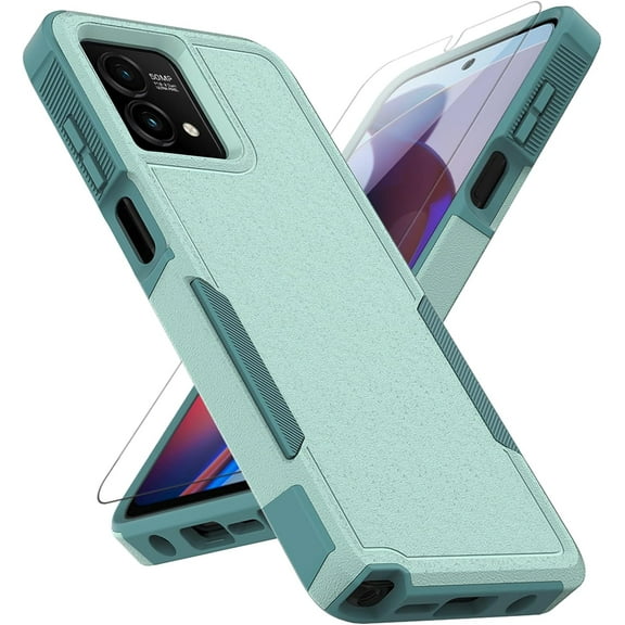 for Google Pixel 7a Case: Dual Layer Protective Heavy Duty Cell Phone Cover Shockproof Rugged with Screen Protector -  Protection Bumper Tough - Google Pixel 7a 2023, Green