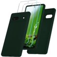 thumbnail image 1 of for Google Pixel 7a Case, Silicone Phone Case with 2 Screen Protector, Soft Anti-Scratch Microfiber Lining, Full Body Shockproof Slim Cover Support Wireless Charging, DarkGreen, 1 of 16