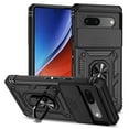 thumbnail image 1 of for Google Pixel 7a Case, Soft TPU & Hard PC Anti-scratch Sliding Cover Full Protection Ring Stand Rotating Kickstand Holder Magnetic Shockproof Phone Case Cover for Google Pixel 7a 2023, Black, 1 of 8