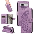thumbnail image 1 of for Google Pixel 7a Case Wallet for Women, Flip Folio Cover with Butterfly Pattern PU Leather Stand Card Holder Slots Wrist Strap Protective Phone Case for Google Pixel 7a, Purple, 1 of 8