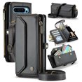 thumbnail image 1 of for Google Pixel 7a Full Body Protection Wallet Folio Flip Case, Shoulder Strap & Wristlet Card Slots Zipper Pocket RFID Blocking Rugged Durable PU Leather Phone Case Cover, Black, 1 of 10