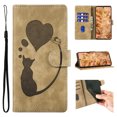 thumbnail image 1 of for Google Pixel 7a PU Leather Case, Magnetic Closure Drop Protective Card Slots Wallet Case Wrist Strap Lovely Animal Pattern Kickstand Phone Cover for Google Pixel 7a, Beige, 1 of 9