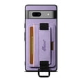 thumbnail image 1 of for Google Pixel 7a Wallet Case, Classic Finger Ring with Card Holder Lychee Texture PU Leather Back Cover with Wristband Kickstand Shockproof Drop Protective for Google Pixel 7a, Purple, 1 of 6