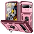 thumbnail image 1 of for Google Pixel 8 3-in-1 Phone Case with Slide Camera Cover, Build in 360° Rotating Ring Kickstand, Military Grade Protective Shockproof Heavy Duty Anti-fall Phone Case for Google Pixel 8,B, 1 of 10