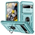 thumbnail image 1 of for Google Pixel 8 3-in-1 Phone Case with Slide Camera Cover, Build in 360° Rotating Ring Kickstand, Military Grade Protective Shockproof Heavy Duty Anti-fall Phone Case for Google Pixel 8,G, 1 of 10