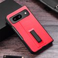 thumbnail image 1 of for Google Pixel 8 Case Built-in Hidden Kickstand, Premium Retro PU Leather Slim Thin Google Pixel 8 Phone Case, Rugged Hard PC Shockproof Protective Case for Google Pixel 8, Red, 1 of 7