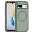 thumbnail image 1 of for Google Pixel 8 Case,[Built-in Invisible Kickstand],Compatible with MagSafe,Military-Grade Drop Protection Double Layer Shockproof Slim Translucent Matte Phone Case,Gray Green+Green, 1 of 7