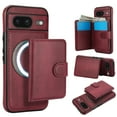 thumbnail image 1 of for Google Pixel 8 Case, Compatible with MagSafe, Detachable Magnetic Wallet Case with PU Leather Kickstand Card Slots Shockproof Protection 2 In 1 Case for Google Pixel 8, Winered, 1 of 5
