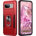 thumbnail image 1 of for Google Pixel 8 Case, -Grade Drop Protection Shockproof Phone Cover with Car Mount Ring Stand Kickstand Protective Phone Case for Pixel 8 6.2 inch, Red, 1 of 14