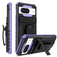 thumbnail image 1 of for Google Pixel 8 Case - Heavy Duty Phone Holster with Belt Clip | with Kickstand | Shockproof, Dual Layer Protective | Drop Protection Hybrid Case for Google Pixel 8 | Purple, 1 of 15