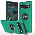 thumbnail image 1 of for Google Pixel 8 Case with Ring Stand, 360° Rotatable Ring Holder Magnetic Kickstand, 2-Layer Heavy Duty Shockproof Rugged Hybrid Hard PC Soft Rubber Case for Google Pixel 8, Darkgreen, 1 of 7
