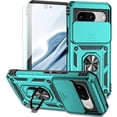 thumbnail image 1 of for Google Pixel 8 Case with Slide Camera Cover HD Screen Protector [Military Grade 16ft. Drop Tested] Magnetic Ring Holder Kickstand Protective Phone Case for Google Pixel 8 2023 (6.2 inch), Mint, 1 of 17