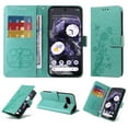 thumbnail image 1 of For Google Pixel 8 Case Wallet, Stylish Flower Butterfly Embossed PU Leather Flip Cover Stand Shockproof Cards Slots Hand Wrist Phone Case for Google Pixel 8, Green, 1 of 11