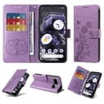 thumbnail image 1 of For Google Pixel 8 Case Wallet, Stylish Flower Butterfly Embossed PU Leather Flip Cover Stand Shockproof Cards Slots Hand Wrist Phone Case for Google Pixel 8, Purple, 1 of 11