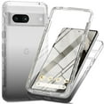 thumbnail image 1 of for Google Pixel 8 Gradient Clear Hybrid Case, [Not Yellowing] [Military-Grade Drop Protection][Built in Screen Protector][Hard PC & Soft Silicone Bumper] 360° Full Body Rugged Cover,Black, 1 of 5