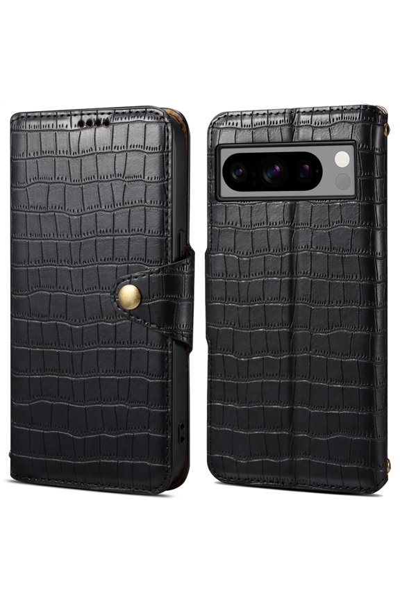for Google Pixel 8 Leather Phone Case Wallet Luxury Classic Crocodile Check Pattern Folio Flip Magneitc Cover, with ID Credit Card Holder Coin Cash Slot, Kickstand Support