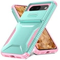 thumbnail image 1 of for Google Pixel 8, Luxury Sliding Camera Cover Soft TPU + Hard PC Shockproof Drop Protective Hybrid Stylish Ultra Slim Frosted Anti-slip Grip Case for Google Pixel 8, Green, 1 of 7