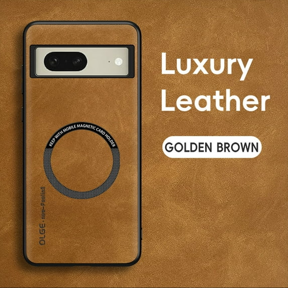 for Google Pixel 8 PU Leather Case, Vintage Compatible with MagSafe and Wireless Charging Slim Fit-Drop Scratch Resistant Support Magnetic Car Mount Case Cover for Google Pixel 8, Brown