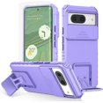 thumbnail image 1 of for Google Pixel 8 Phone Case with Tempered Glass Screen Protector Slide Camera Lens Kickstand Military-Grade Bumpers  Shockproof Protective Cover for Women Men Girls Purple, 1 of 7