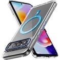 thumbnail image 1 of for Google Pixel 8 Pro Case 6.7" 2023,Tough Clear Protective Shockproof Slim Phone Case [Compatible with Magsafe] [Non-Yellowing] [10 FT  Grade Drop Protection] Clear（Blue）, 1 of 9