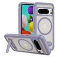 thumbnail image 1 of for Google Pixel 8 Pro Case,[Built-in Invisible Kickstand],Compatible with MagSafe,Military-Grade Drop Protection Double Layer Shockproof Slim Translucent Matte Phone Case,Lightpurple+Clear, 1 of 7