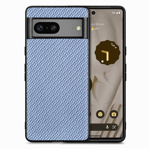 for Google Pixel 8 Pro Case,Cute Woven Pattern Case for Women Men,Bumper,Soft Shockproof Camera Protection Phone Case TPU Anti-Bump Silicone Wireless Charging Case for Google Pixel 8 Pro,Blue